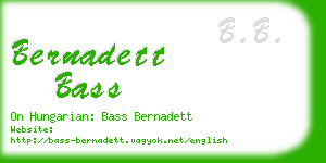 bernadett bass business card